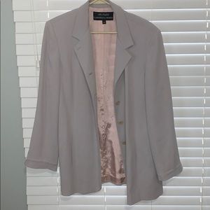 Silk Padded Shoulder Blazer